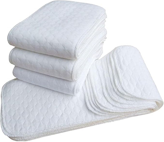 Washcloths Muslin Burp Cloths for Baby 10 Pack Cotton Baby Washcloths Baby Wipes Face Towel for Boys Girls Large 16 * 46cm Super Soft and Absorbent (White, One Size)