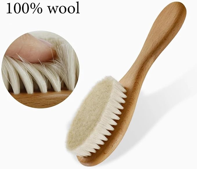 Personalized Baby Hair Brush And Comb Set For Boy Girl Newborn, Custom Wooden Toddler Hair Brush Set With Soft Goat Bristle, Cradle Cap Comb, Keepsake Gift For Baby