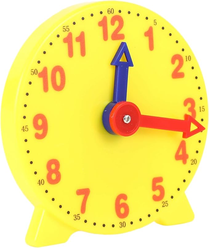 4 Inch Student Learning Clock Time Model Teacher Gear Clock 12/24 Hour School Learning Tools