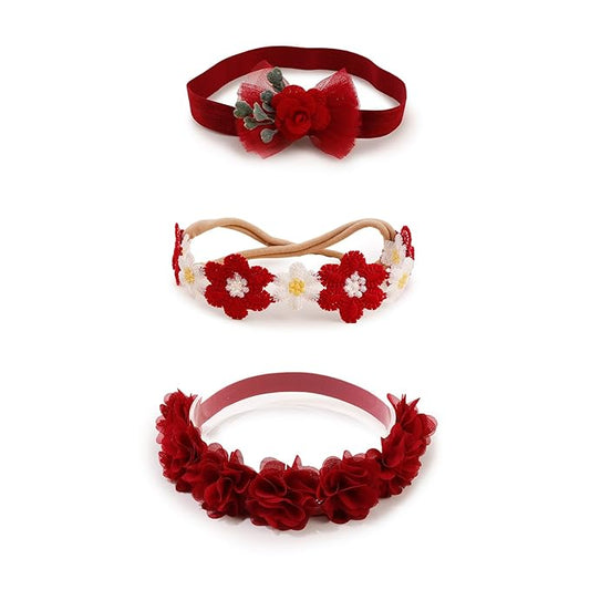 New Model Baby Girl Nylon Headbands Nylon Flower Elastic Hairbands 3pcs Hair Accessories Gift for Newborn Infant Toddlers (BF-XKFD007)