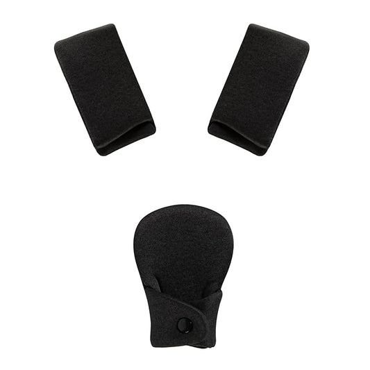 Innokids Car Seat Strap Cover Set for Baby Kids Seat Belt Covers with Crotch Pad Back Anti-Slip Design for Car Seats Pushchair Stroller (Small (4.9”L), Black Grey-1)