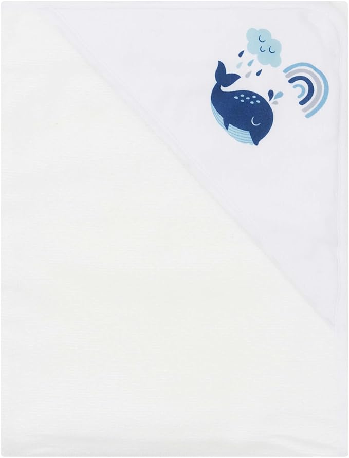 Hooded Baby Towels 3-Pack – Soft Baby Bath Towels with Hood for Newborns & Toddlers, Baby Hooded Towel Set, 30" x 26" (Whales)