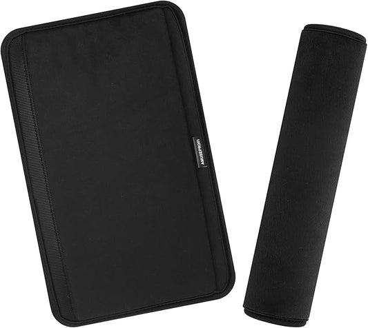 2 Pcs Plush Universal Seat Belt Cover Pad - 2-in-1 Soft Bag Handle Sleeve, Skin-Friendly & Breathable, Machine Washable, Cute Designs for Men Women Kids Car Accessories, Black