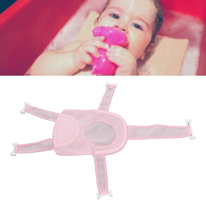 Five Corner Bath Seat Support Net Skid Proof Universal Breathable Mesh Soft Headrest Baby for Infant Equipment ()-Baby