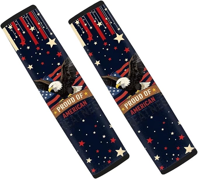 AFPANQZ Eagle 250 Years Automotive Seat Belt Covers Pads 2 Piece for Womens Kids Youth Car Accessories Safety Seatbelt Cushion Pillow Universal Fit Bag Shoulder Straps Pads