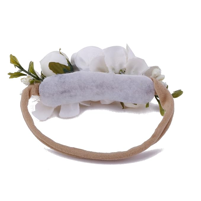 Baby Girl Floral Headband Nylon Flower Crown Elastic Hairband 3pcs Hair Accessories Gift for Girls，stretchy size 3pcs/set