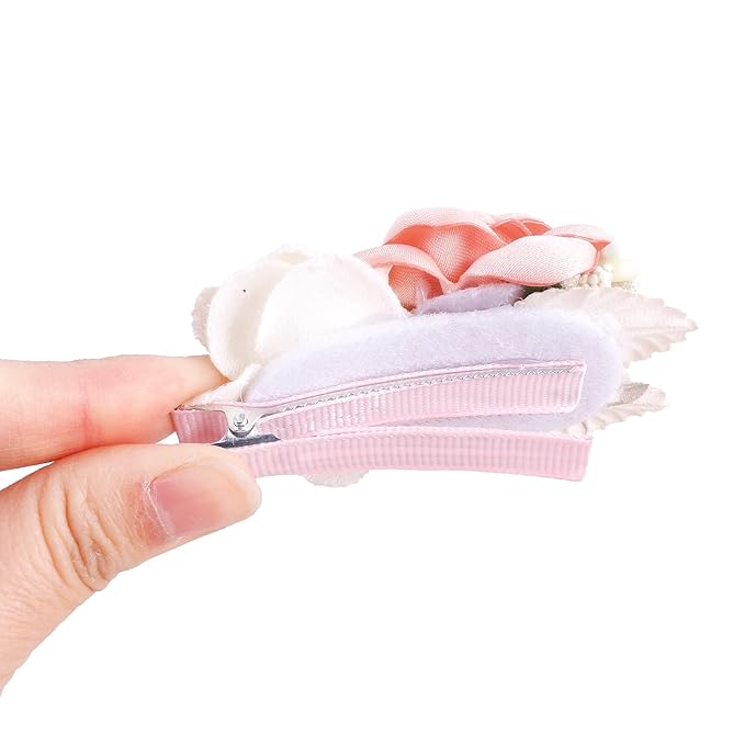 Flower Hair Clips Set-Cherrboll 3pcs Floral Hair Bow Accessories for Baby Girl Toddles Teen Gifts