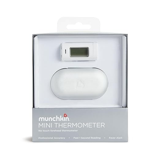 Munchkin Forehead Baby Thermometer for Newborns, Kids and Adults, No Touch, Infrared, Fast 1 Second Digital Reading, Travel Case, White