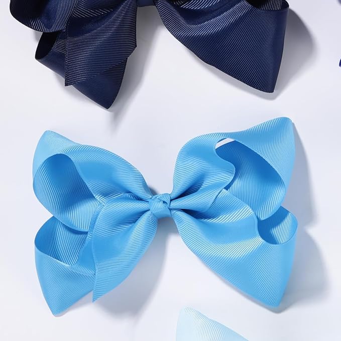 Hair Bows for Girls 10PCS Girls Toddler bows Clips Black Grosgrain Ribbon Alligator Clips Kids Hair Accessories