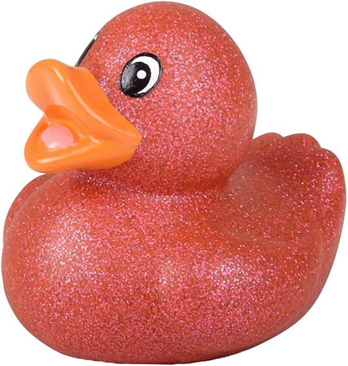The Dreidel Company Glitter Rubber Duck Toy Assortment Duckies for Kids, Bath Birthday Gifts Baby Showers Summer Beach and Pool Activity, 2" (20-Pack)