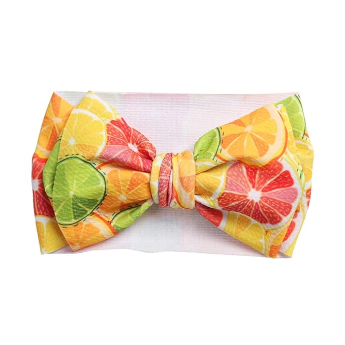 KIDOCHEESE Oversized Headbands with Large Hair Bows, Elastic Nylon Hairbands and Head Wraps for Baby Girls, Newborns, Infants, and Toddlers
