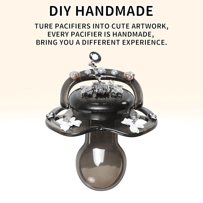 CutiePlusU Adult Size Pacifier DIY Big Shield Pacifier - Dark