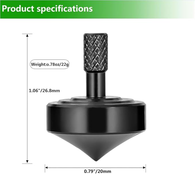 Stainless Steel Spinning Top, Precision Mini Desktop Gyroscope, Kill Time Reduce Stress ADHD Toys, Perfect Balance Gyro (Black Style 1)