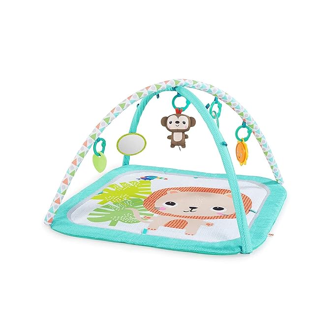 Bright Starts Safari Blast Activity Gym & Play Mat with Take-Along Toys, Ages Newborn +