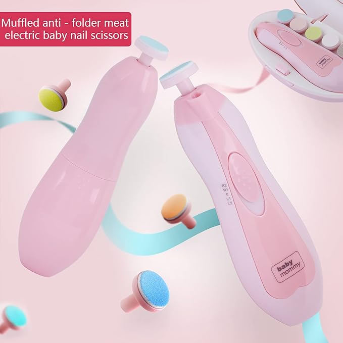 Baby Nail File Electric, 16 in 1 Baby Nail Trimmer Manicure Kit Baby Fingernail Clippers with Light, Baby Nail Grinder Toes Care Trim Polish Grooming Set for Infant Toddler with