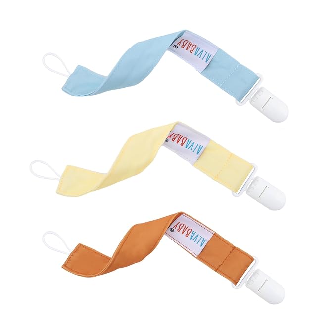 ALVABABY Pacifier Clips for Neutral Boys Girls 8 Packs Pacifier Binky Paci Holder Leashes for Baby Teethers Toys