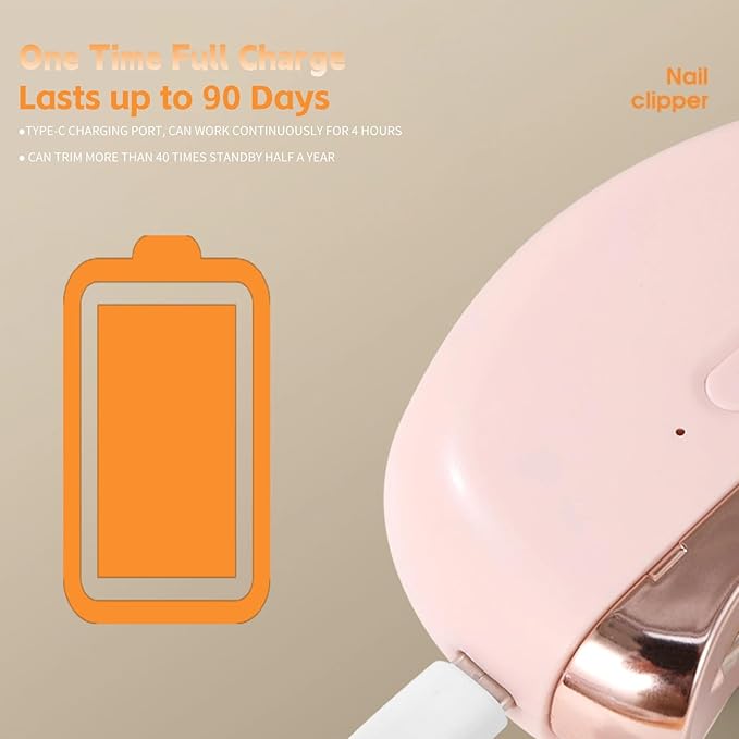 Electric Baby Nail Clippers, 3 in 1 Fingernail Trimmer, Polisher & Clip Storage with Led, Extra Nail File, USB Rechargeable & 2 Speeds Nail Trimmer for Baby, Kids, Adult, Seniors