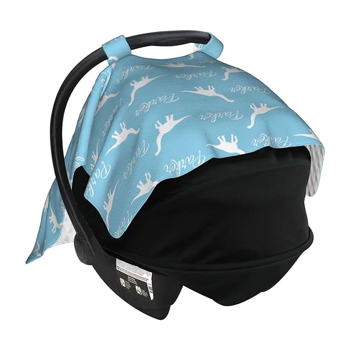 Personalized Baby Car Seat Covers with Name and Pattern for Girls and Boys, Customized Carseat Canopy, Peekaboo Opening Minky Nursing Breastfeeding Cover Car Seat Canopies for Newborn Infant Toddler