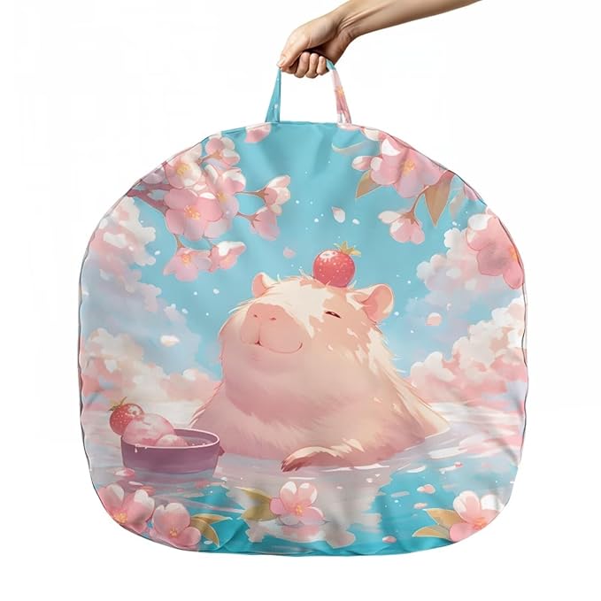 Cherry Floral and Capybara Newborn Lounger Cover Removable Cover Ultra Soft Comfortable Lounger Slipcover Protector Cover for Infant Lounger Pillow Easy to Use and Dustptoof