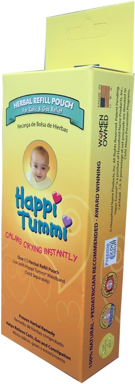 Happi Tummi Herbal Refill Pack - Relief for Infants and Babies with Colic, Gas, and Upset Tummies (1 Pack)