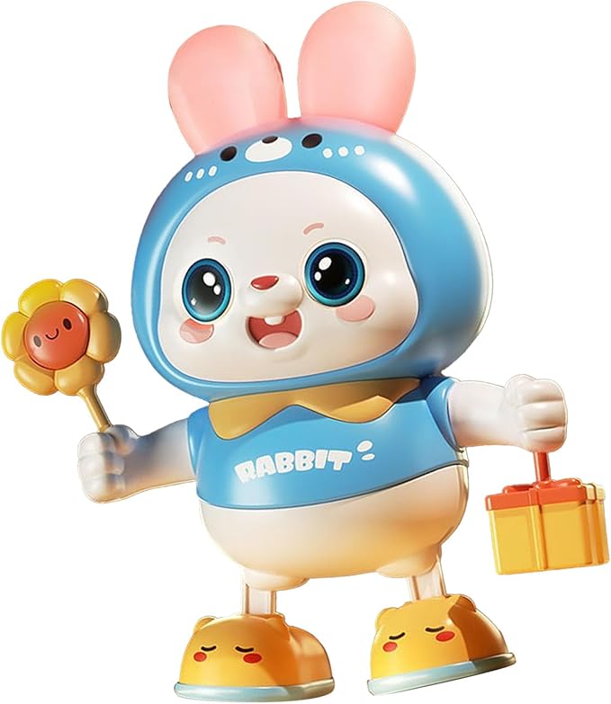 shenruifa Musical Dance Bunny Toy Heads Up Training Electronic Dancing Bunny Toy for Home Outdoor (Blue)