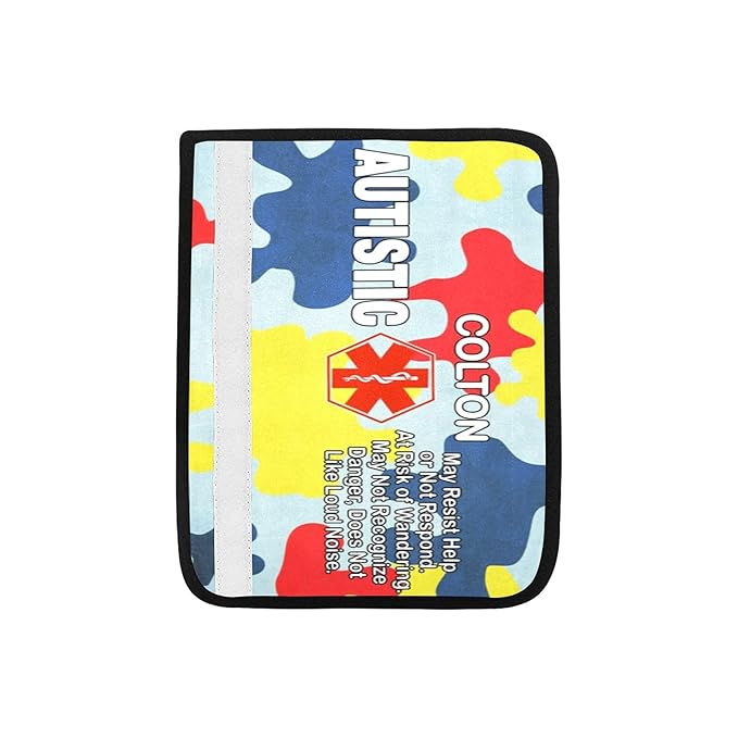 AprilLove Medical Alert,Autism Awareness.Seat Belt Cover,Special Needs Gift,Autism Gift,Special Needs Parents Gift,Multi,7 inch x 10 inch