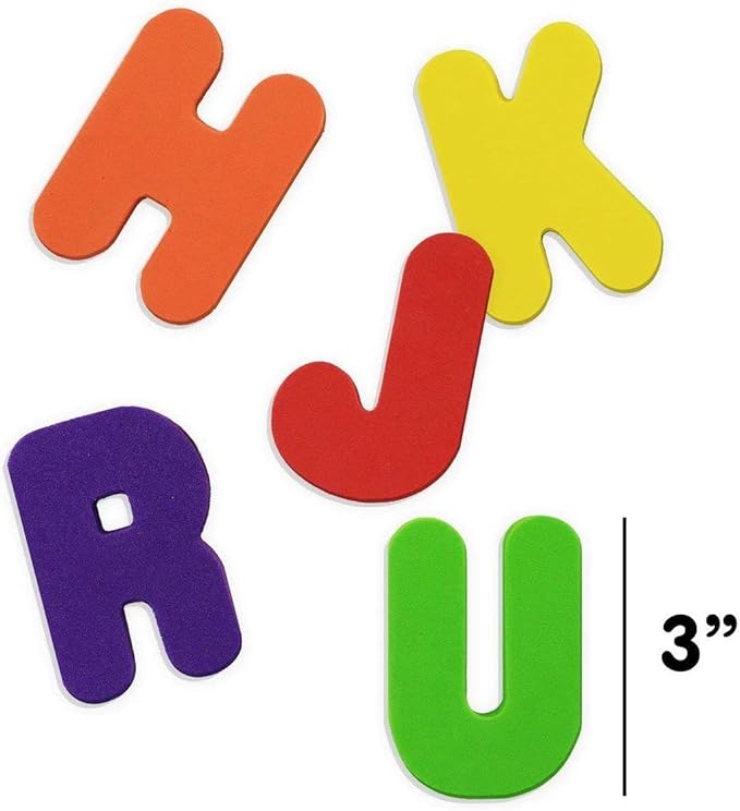 BabyBibi 36 PCS Stick-On Foam Letters & Numbers – Non-Toxic, BPA Free, No Mold Tub Toys – Colorful, Educational, Fun ABC Learning for Toddlers & Babies