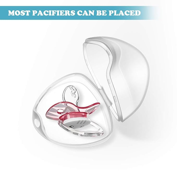 4PCS Transparent Pacifier Storage Box Clip - Clear Pacifier Holder Case Pacifier case,Pacifier Holder case,Pacifier Container for Baby Infant Newborn Toddler Outdoor Travel Pacifier Holder