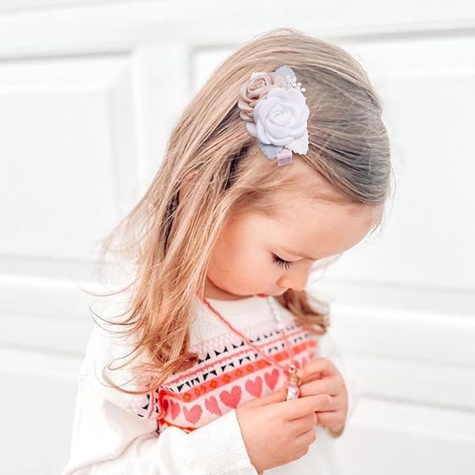 Flower Hair Clip BFNAAgirl Baby Girl Hair Bows Hair Accessories Alligator Clips for Infants Toddlers Gift (one size, flower8265)