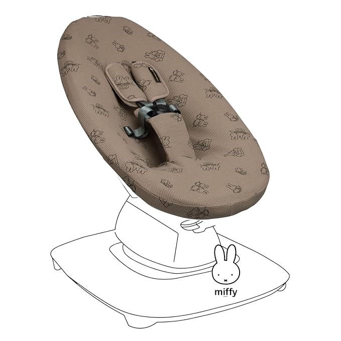 UKJE Protective Swing Cover Compatible with 4moms or MamaRoo 5, Multi-Motion Baby Swing, Baby Swing Liners, Baby Rocker Cover, Easy to Install, Easy to Wash, Handmade in Europe - Miffy