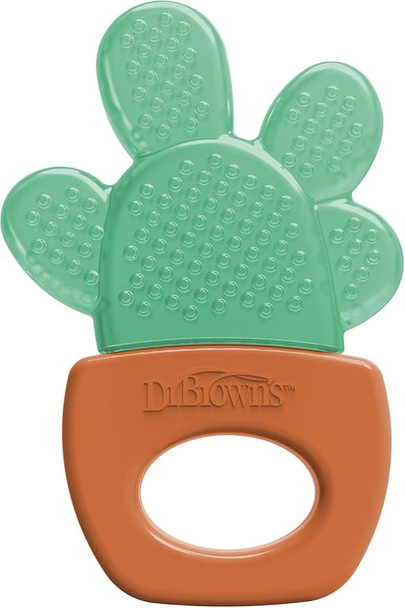 Dr. Brown's AquaCool Water-Filled Teether, Cooling Baby Teether Toy for Sore Gums, Green Cactus, BPA-Free, 3m+, 2-Pack