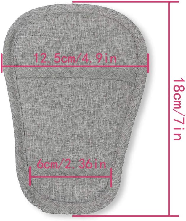 SeedFuture Stroller Car Seat Crotch Cover 2 Pcs of Grey, Universal Soft Cushion for Newborn Infants Kids Child, Baby Car Seat Strap Covers