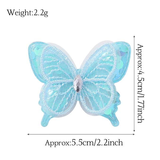 Butterfly Hair Clips Butterfly Hair Clip Glitter Butterfly Hair Clips Kids Clips for Birthday Christmas Children's Day Gift (orange)
