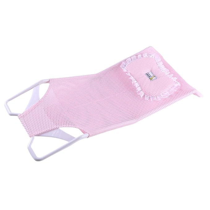 Bathroom Shower Support Seat Pad 58x28x4.2 Cm Baby Bath Support Net PP and Mesh Adjustable Antiskid Bathing Net Cushion Comfortable Soft Cushion for 0-6 Months Old Toddler Girls