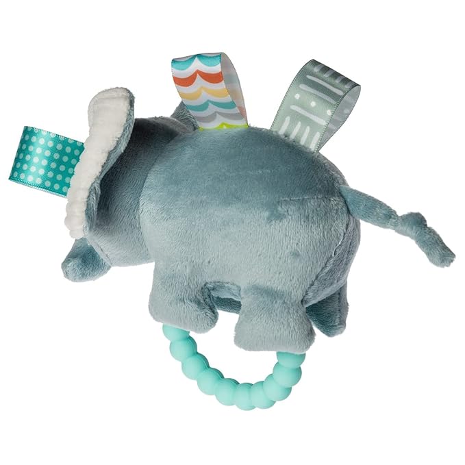 Taggies Soft Baby Rattle with Teether Ring and Sensory Tags, 6-Inches, Dream Big Elephant