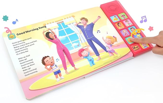 Bebefinn Sing-Alongs Nursery Rhymes Musical Sound Book for Toddlers 1–3 | 10 Buttons, 10 Songs Interactive Learning Toy by Pinkfong