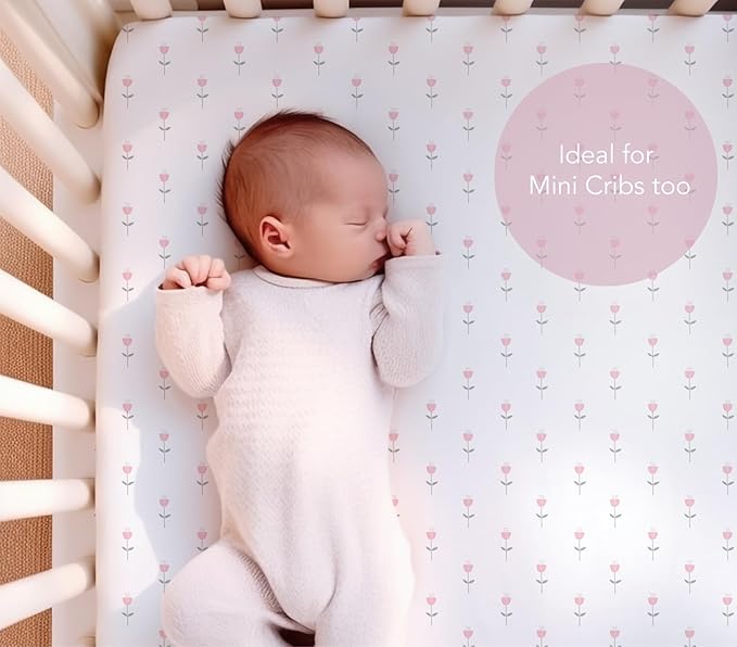 100% Organic Cotton Fitted Sheets Fit and are Compatible with Graco Pack n Play, Babyletto, Pamo Babe, Hiccapop, Dream on Me, Evenflo, Baby Trend Portable/Mini Crib/Playards. 2 Pk