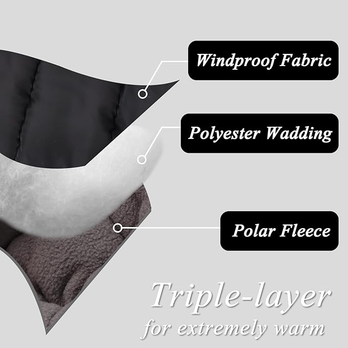 Zsedrut Stroller Gloves Universal Winter Anti-Freeze Stroller Mittens Water Repellent Hand Warmer Muff Fleece Lined,Winter Stroller Accessories (Black)