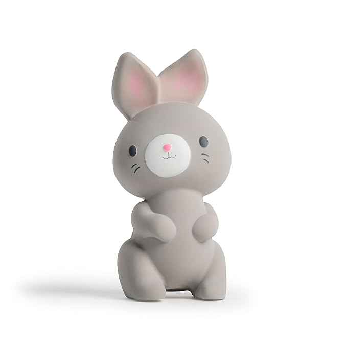 Sylvi Natural Rubber Baby Teether Toy, Rabbit Teething Toy for Sore Gums 0-6 Months, Soft Sensory Chew Toy Easy to Grasp for Infants 0+ Months, Gender Neutral