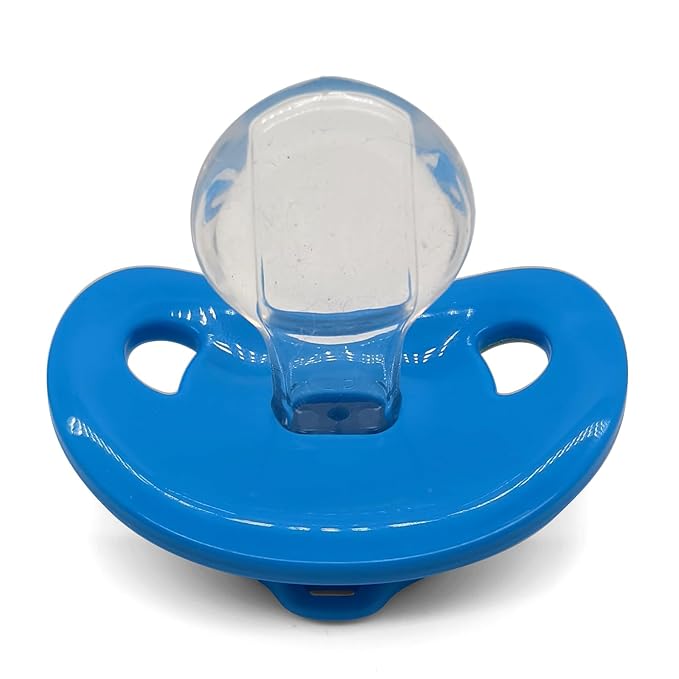 Adult Pacifier and Clip Set - Paci for Anxiety with Case - Whale Soft Silicone Large Nipple for Sleep - Binky for Autism