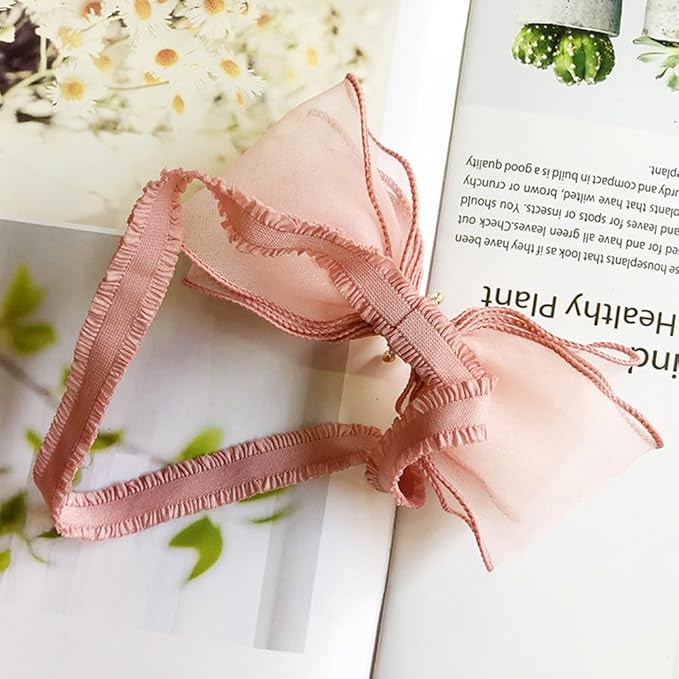 Cute Baby Girl Headband with Lace Bow and Crown Elastic Lace Bow Hair Band Newborn to Toddler Hair Accessory Shower Birthday Party Gift (Pink, Free)