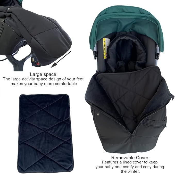 Universal Stroller Accessories Footmuff Compatible with Doona Car Seat & Strollers, Waterproof Warm Bunting Bag Suitable for 95% Car Seat and Strollers