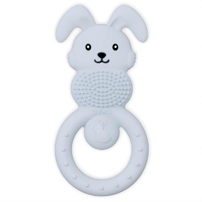 Bunny Baby Teether - Teething Toys for Babies 3-6 Months Teething Relief, Silicone Baby Teether Toys BPA Free, Baby Chew Toys & Infant Toys 0-12 Months, Baby Teethers Boys Girls