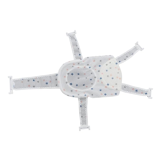 Asixxsix Bath Seat Support Net, Five Corner Baby Bath Seat Support Net Skid Proof Adjustable Baby Bath Support Net Universal Breathable Baby Shower Net for Newborn 0 to 18 Months (Star)