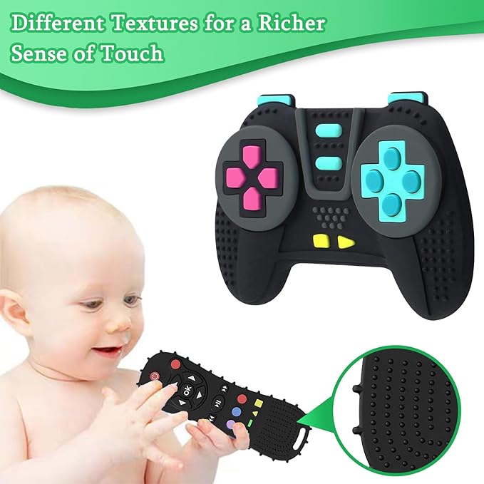 Baby Teething Toys Chew Toy,【BPA Free,CPC-Certified】 Silicone Remote Control and Game Controller Teethers for Toddlers, Infants, Boys, Girls, Baby's Christmas Gift