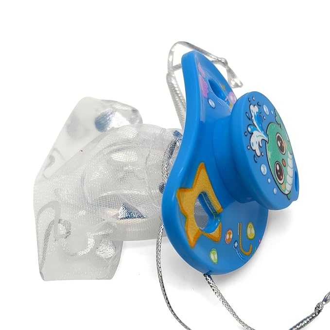 Adult Pacifier and Clip Set - Paci for Anxiety with Case - Whale Soft Silicone Large Nipple for Sleep - Binky for Autism