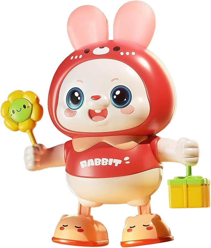 Musical Dance Bunny Toy Heads Up Training Electronic Dancing Bunny Toy for Home Outdoor (P-Ink)