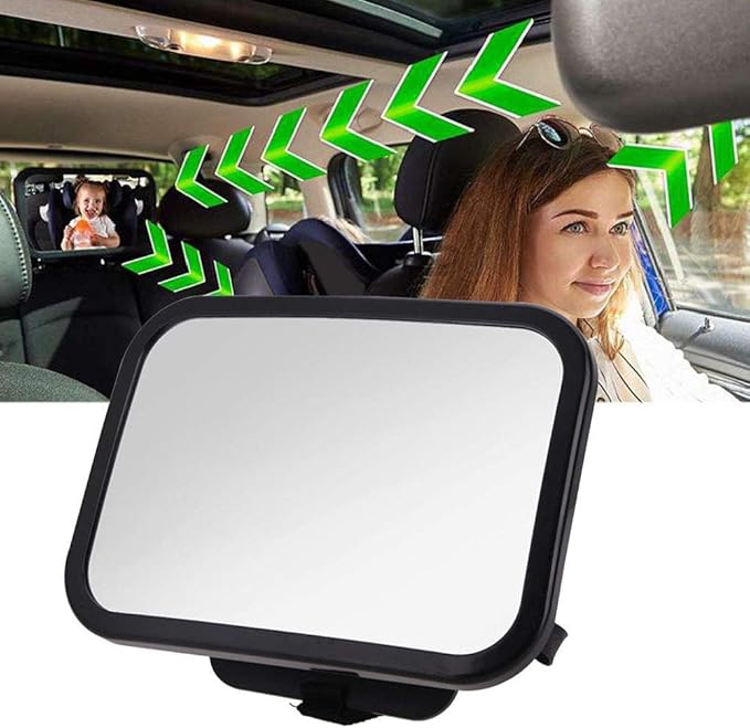 Baby Car Mirror, Safety Car Seat Mirror for Rear Facing Infant with Wide Crystal Clear View, for Newborns and Young Children, Crash Tested and Certified for Safety