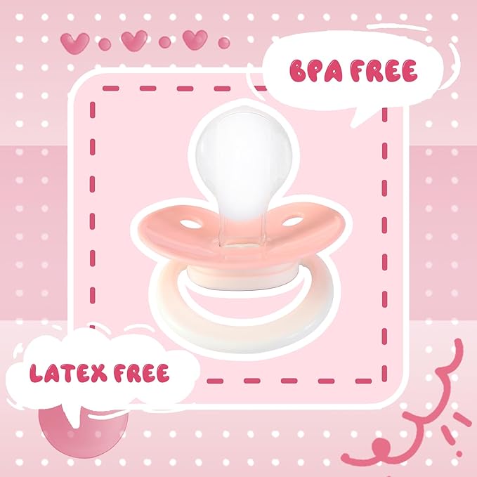 Cute Adult Sized Pacifier for Anxiety: Big Shield Unicorn Paci for Autism - Soft Silicone Large Nipple Binky for Sleeping Pink and White