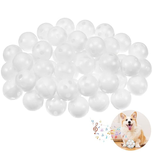 Rattle Ball Inserts, 50PCS 24mm (0.94in) Whilt Rattle Inserts for Crochet Baby Toys Bulk Doll Squeaker Replacement, Dog Plaything Repair Parts, Craft Noise Maker Refills for Plush Toys, Lead Free